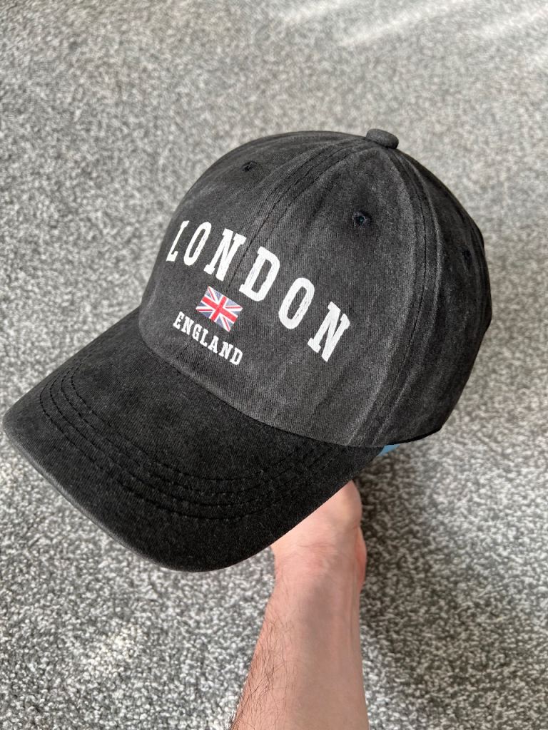 New Black 'LONDON ENGLAND' Baseball Cap