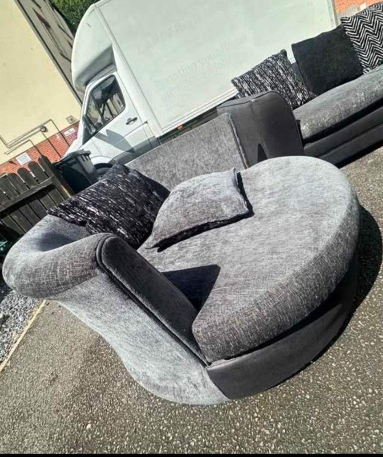  sGrey fabric cuddler rocker chair from dfs only £75