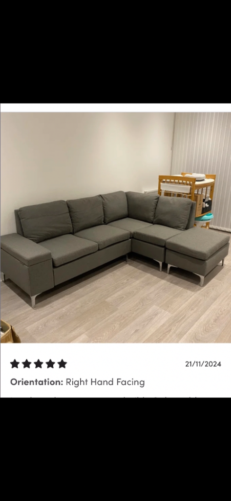Right hand facing corner sofa