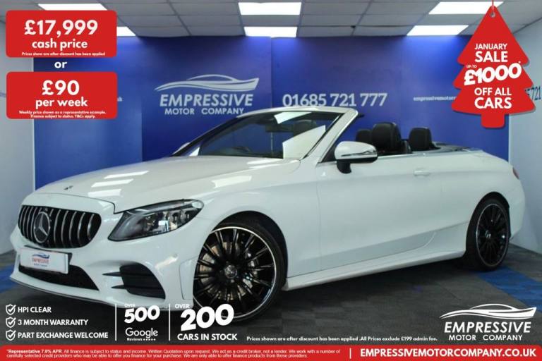 2018 68 MERCEDES-BENZ C-CLASS 2.0 C300D AMG LINE (PREMIUM) CABRIOLET 2DR DIESEL 