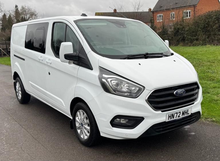 2022 Ford Transit Custom Limited 170PS Auto Double Cab DC White LWB L2 Crew Van 