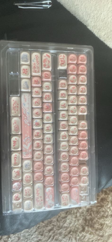 New Creative Keycaps for Mechanical Keyboard – White/Pink