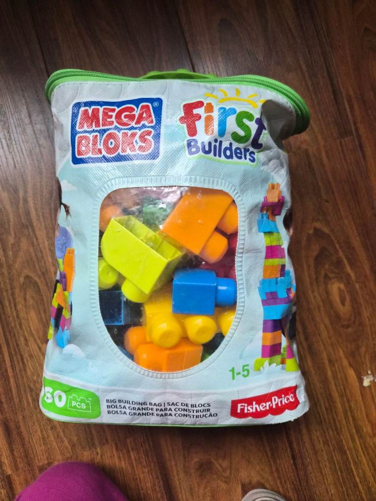 Mega Bloks First Builders Big Building Bag 60 Pcs Fisher Price Toddler Toy