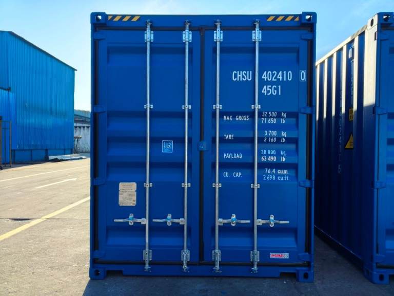 New / One-Trip 40ft High Cube Containers London - Blue RAL5010 - £2450 + VAT