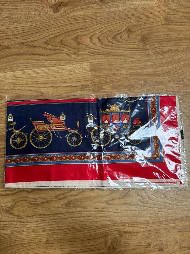 New 100% Silk Scarf - Horse and Carriage Print