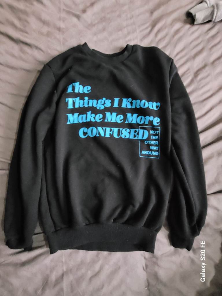  Open to Offers! Trendyol S Black Graphic Crewneck Sweatshirt - Preloved Quote Deal!