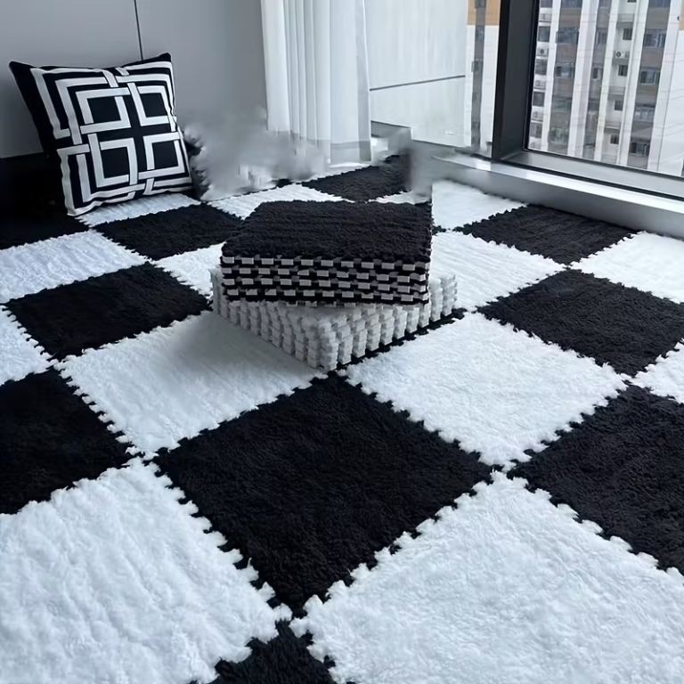 26pcs Washable Faux Fur Mat Set for Home Use