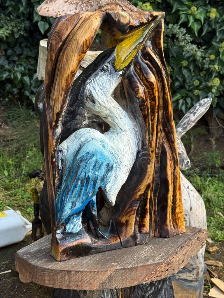 Heron Cran Relief Carving 