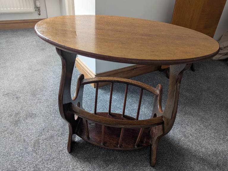 Vintage Wooden Coffee Table with Magazine Rack – Good Condition
