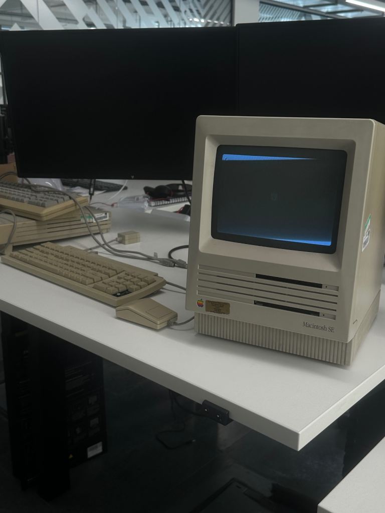 Vintage Apple Macintosh Classic II Computer with Keyboard and Mouse
