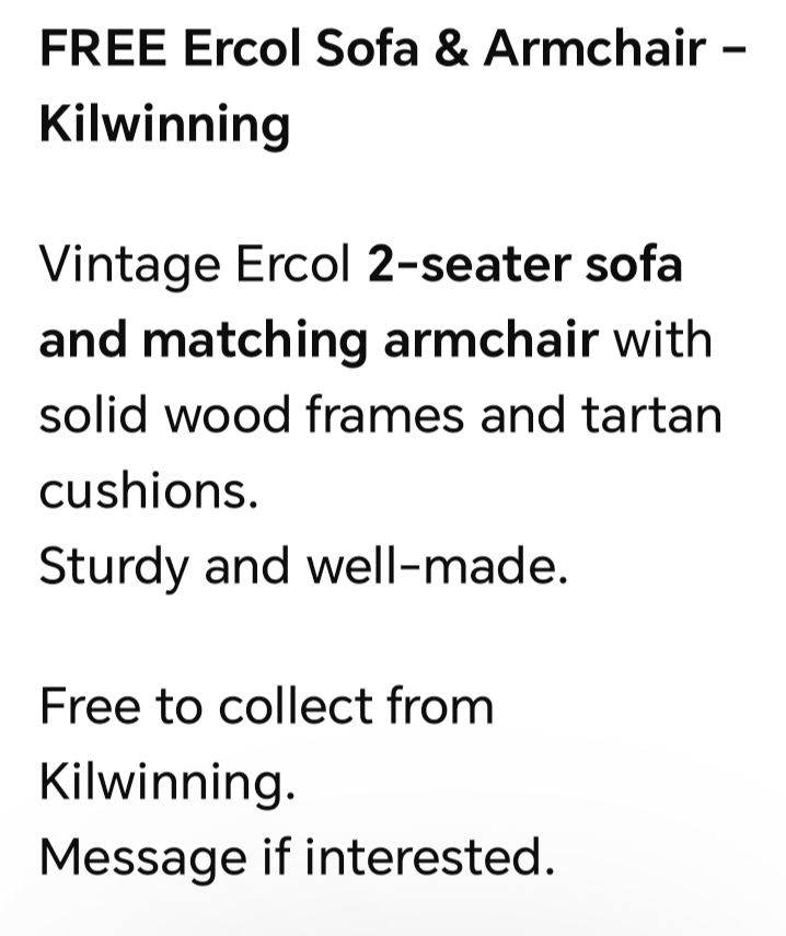 ***Gone ****Ercol 2 seater sofa & chair