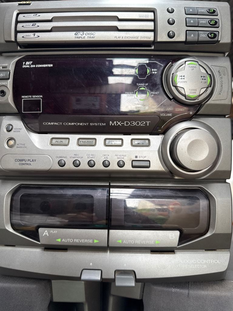 JVC stack system 3 cd changer and speakers 