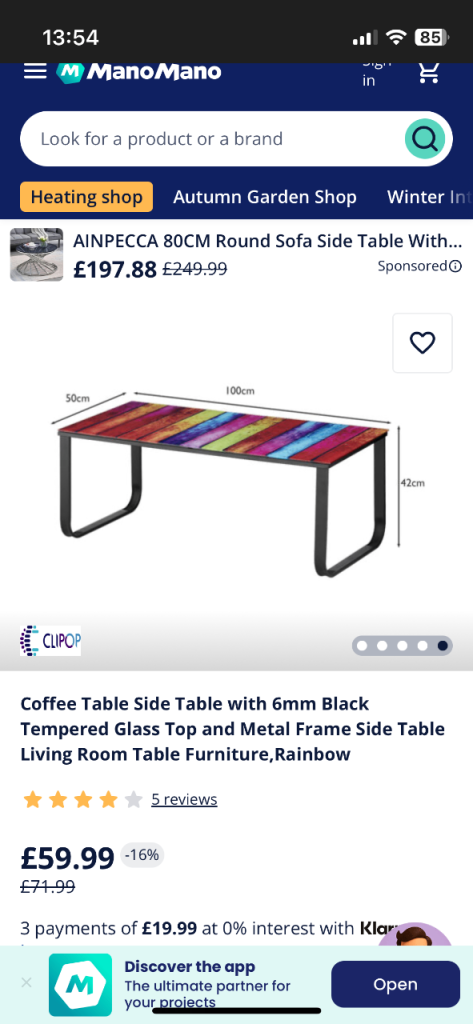image for Rainbow coffee table