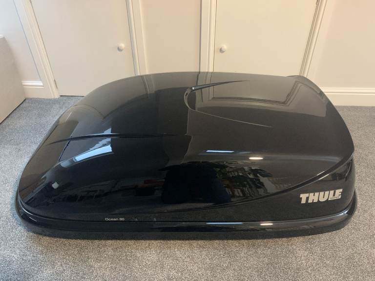 Thule Roof Box Ocean 80 Gloss Black 320 Litre Capacity - with 80mm Wide U Clamps