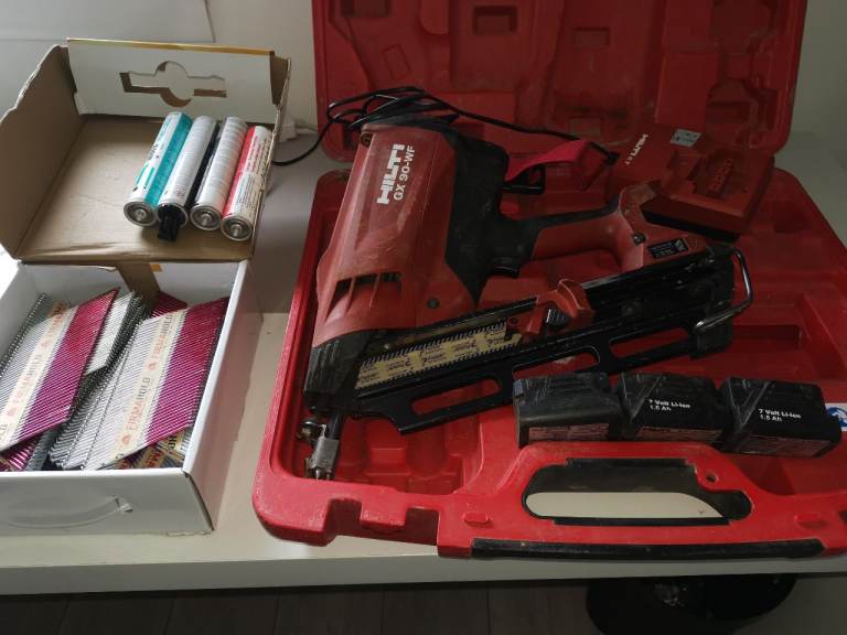 Hilti GX90-WF Nail Gun for Framing and Nailer with Batteries and Charger & nails