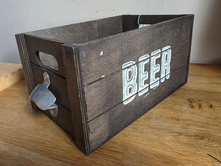 Wooden Beer Crate with Bottle opener 