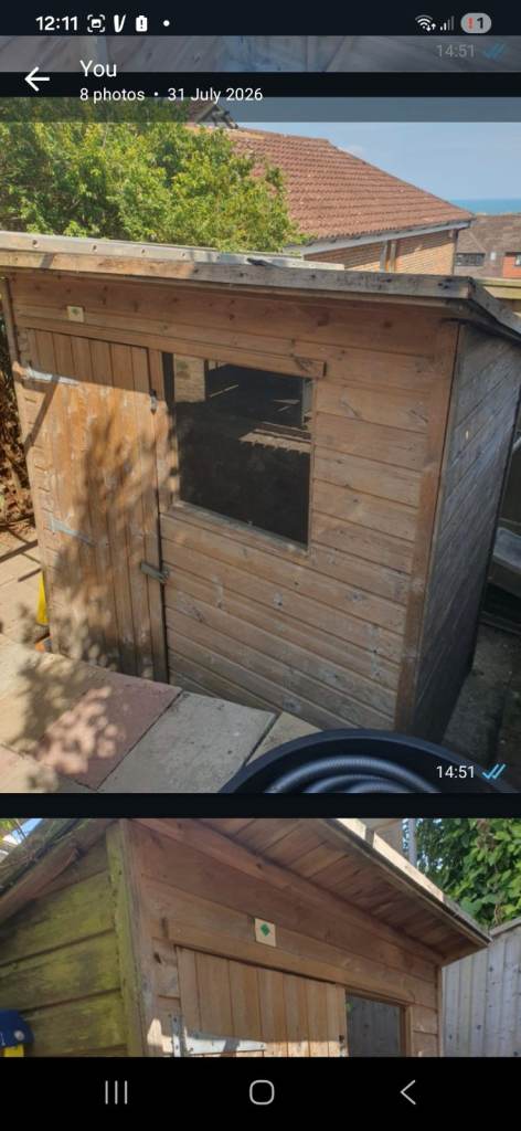 Solid shed in good condition £70 dismantled and ready to go