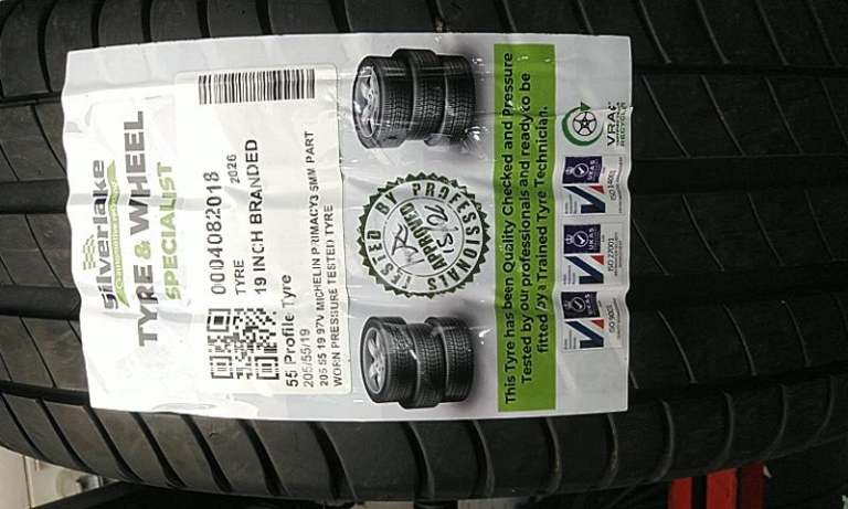 205 55 19 97v Michelin Primacy3 5mm Part Worn Pressure Tested Tyre
