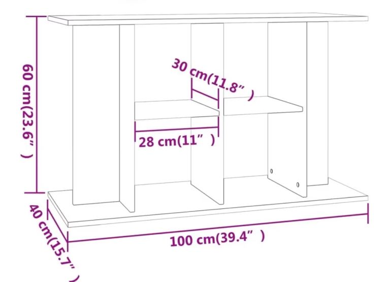 Xl Aquarium Stand in Concrete Grey - Engineered Wood Aquarium Support with Multi-tier Storage