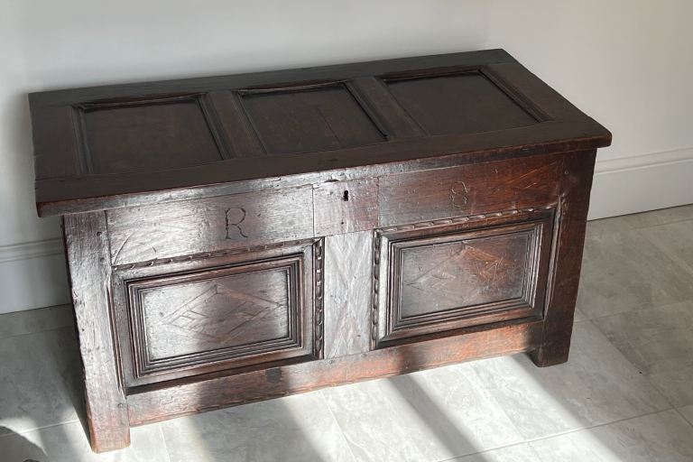 Antique 17th century oak coffer