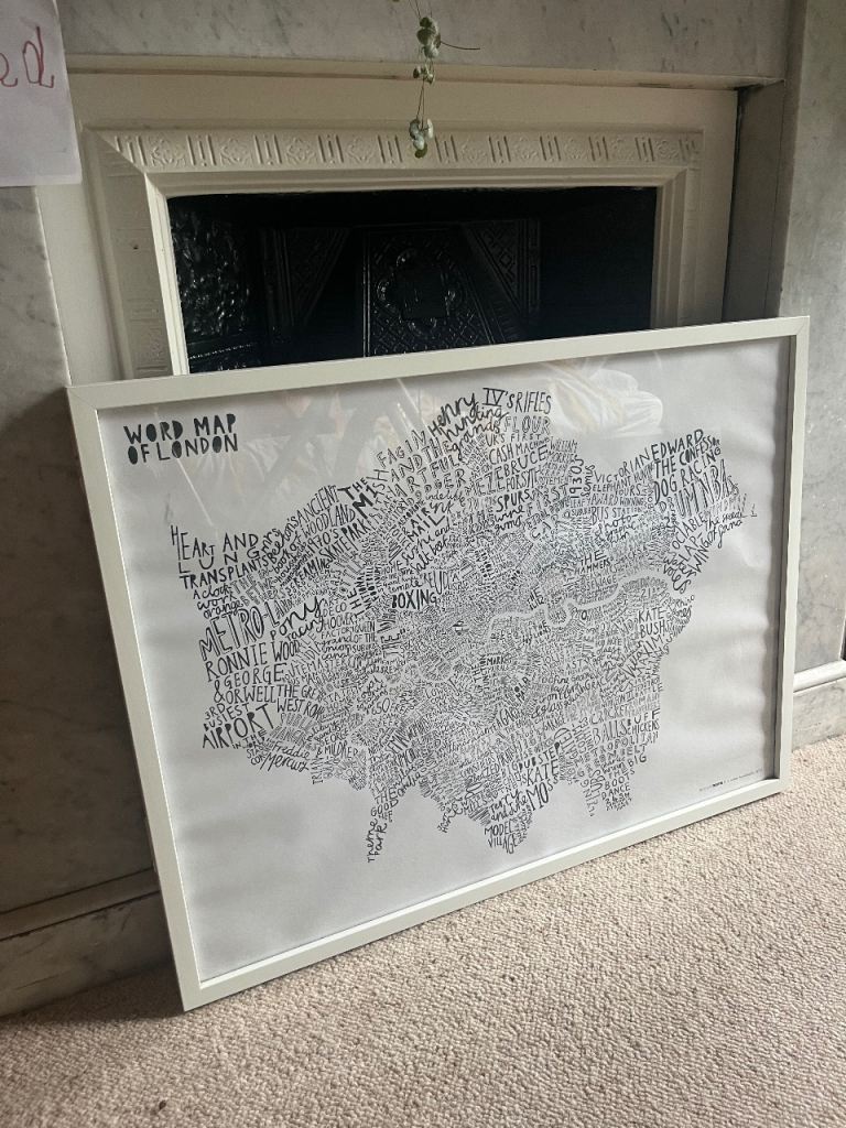 Framed Word Map of London print