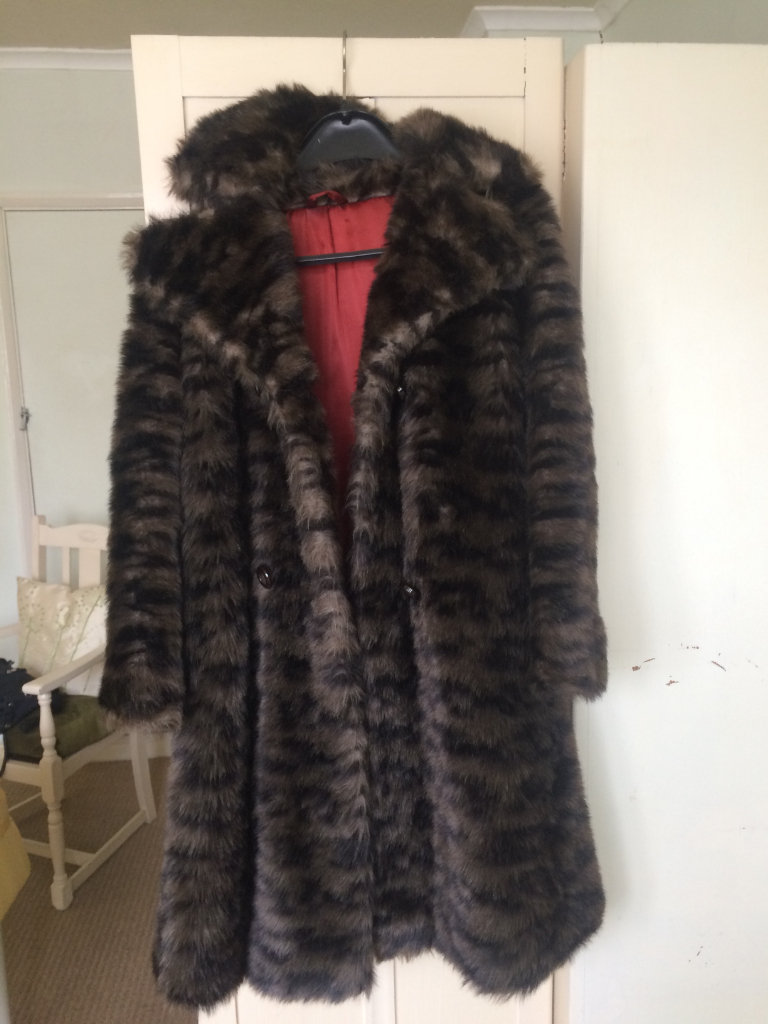 image for Ladies' vintage 1960s Courtelle faux fur coat in excellent condition