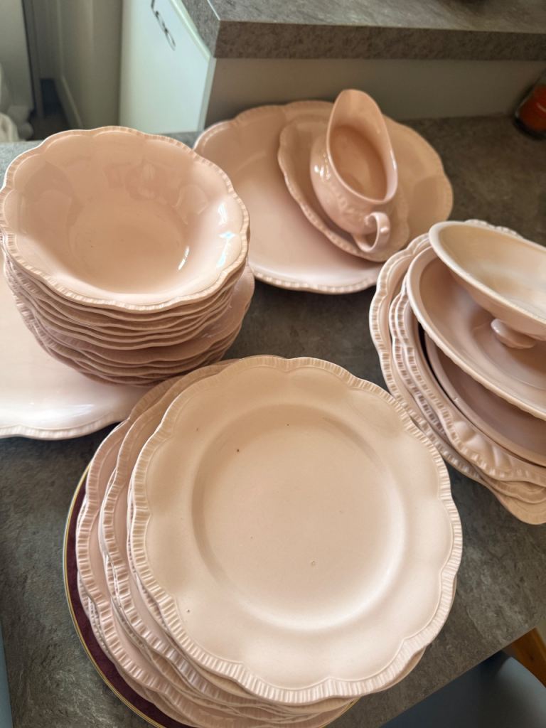 Rosa Porcelain Dinner Set - Made in England, Pink