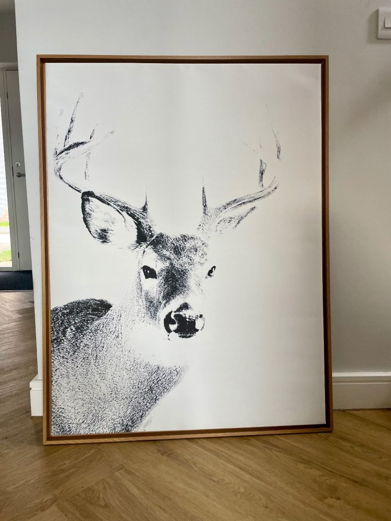 Large Dear Canvas Print woth Wooden Frame 