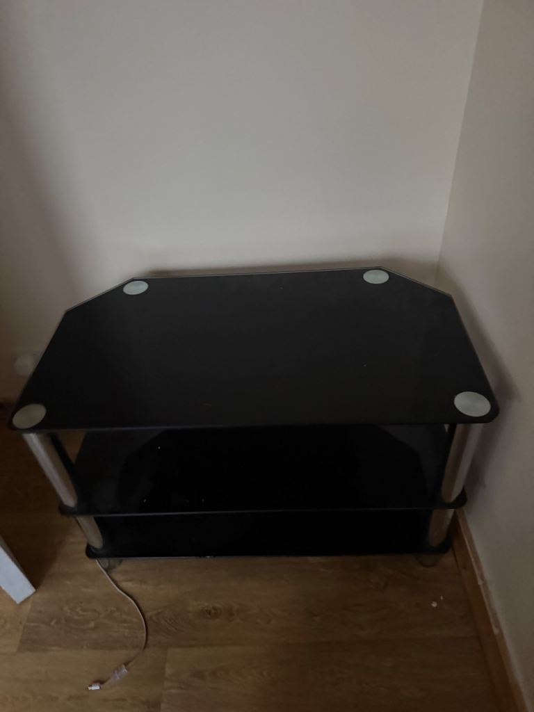 Black Glass TV Stand