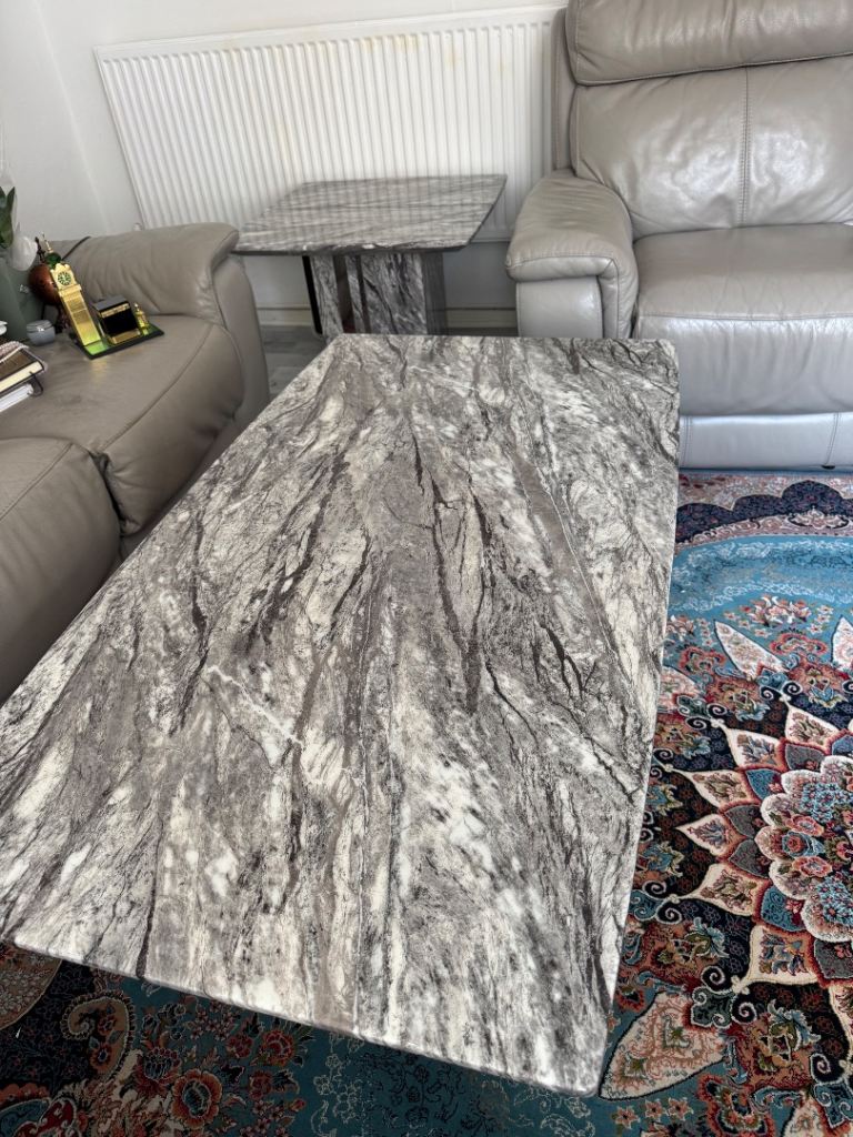 Rear marble two coffee tables