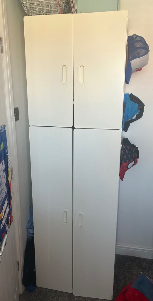 Children’s white ikea wooden wardrobe 