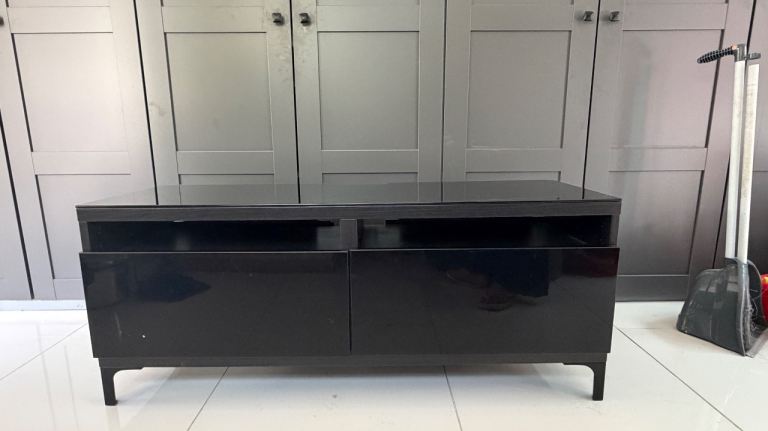 Black TV Cabinet with Drawers – Never Used