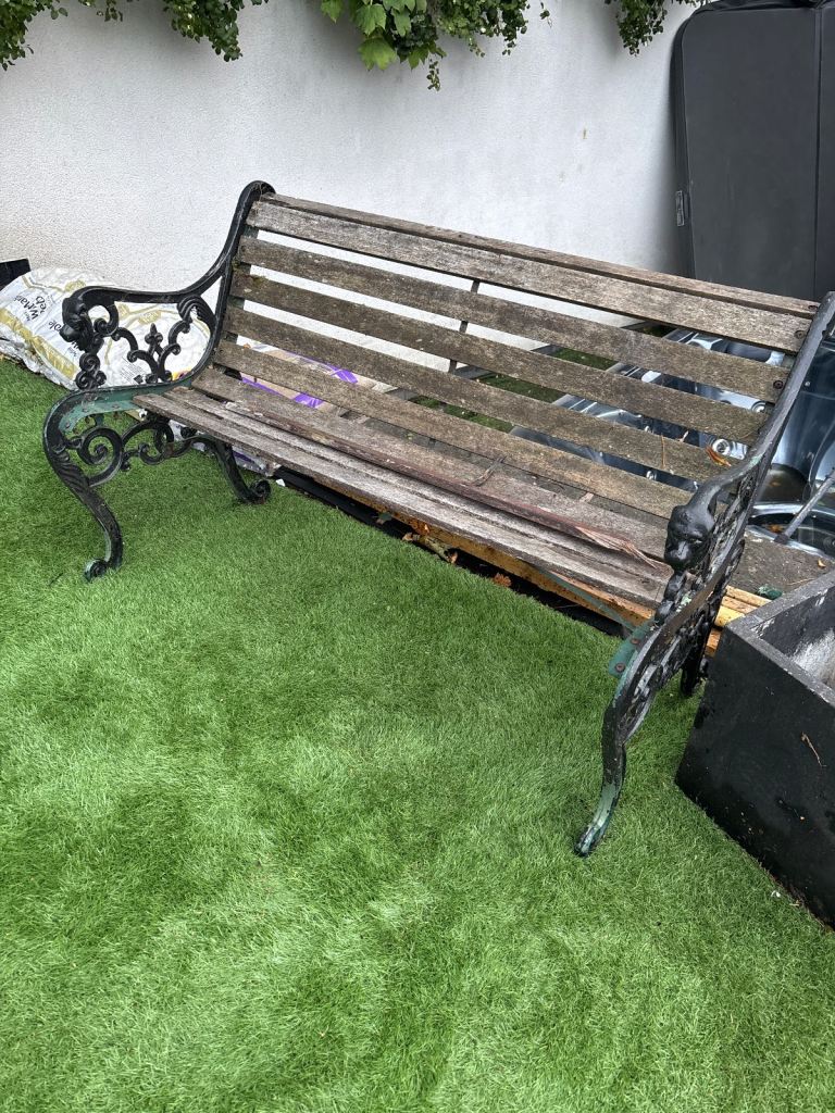 image for Cast Iron Lion Head bench