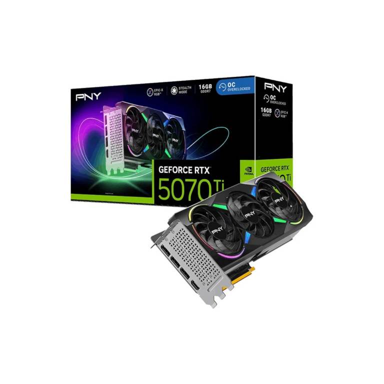 PNY NVIDIA GeForce RTX 5070 Ti 16GB OC Edition ARGB Epic-X Graphics Card **New Sealed**