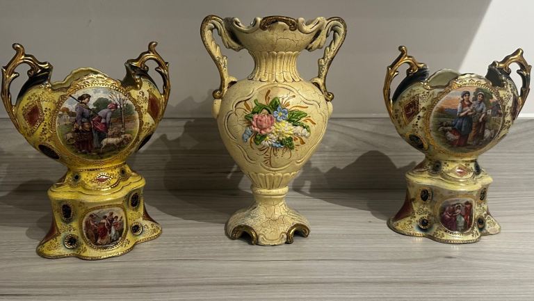 image for - Vintage Decorative Urn Set