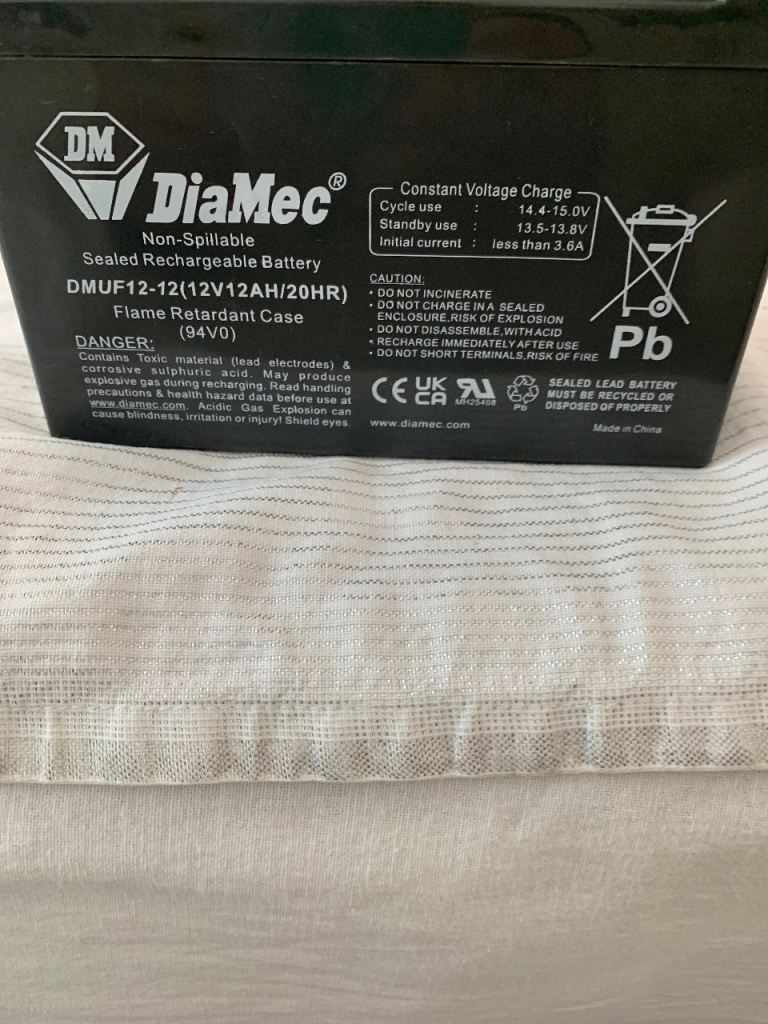 2 X 12Volt 12AH batteries