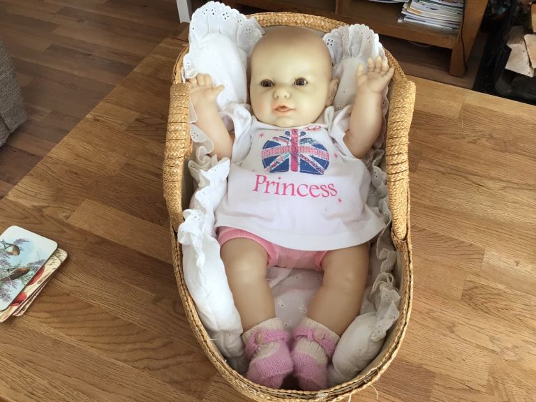 Baby Doll In Carrycot. 