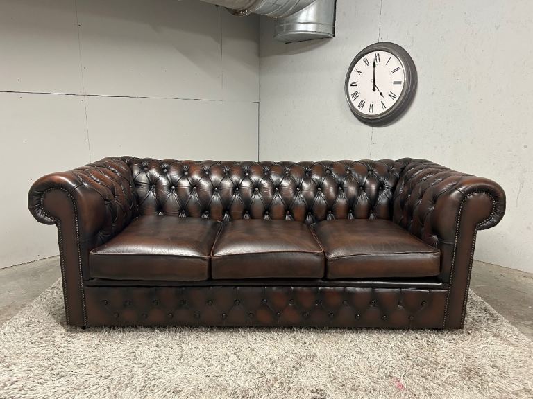 PAIR OF CHESTERFIELD 3 SEATER CLUB SOFAS DELIVERY AVAILABLE 