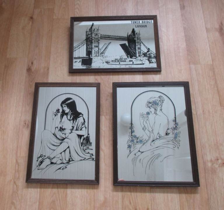 Collection of 3 Retro "Picture" Mirrors - COLLECTION ONLY - FROM BATH, SOMERSET