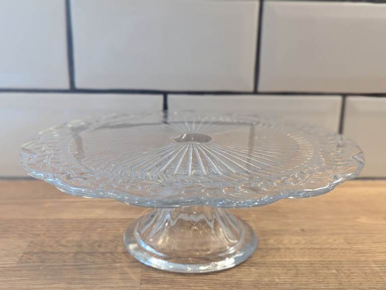 Glass Cake stands multiple available perfect for Weddings and Parties