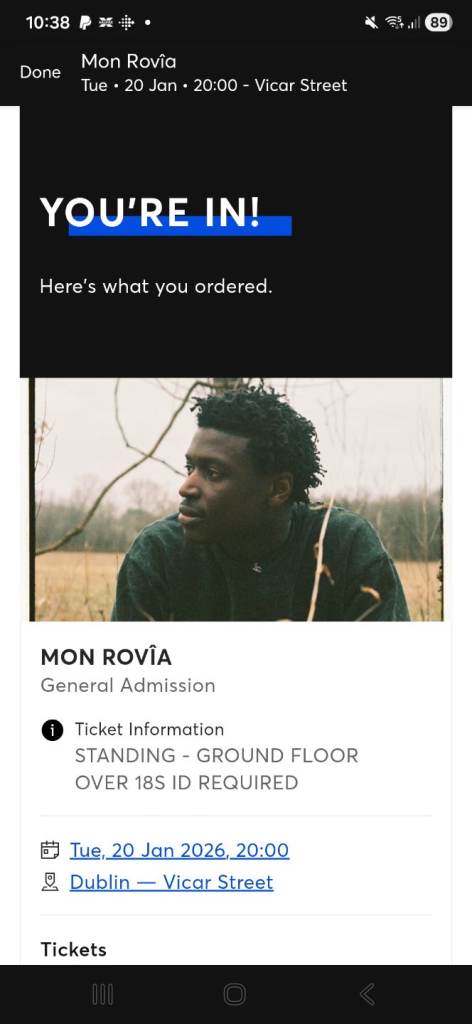 Mon Rovia - vicar street 20/01/26