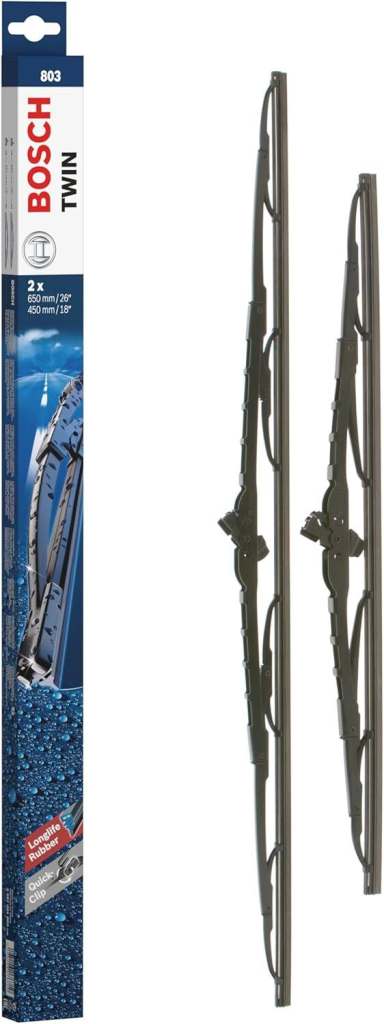 Bosch Wiper Blade Twin 803, Length: 650mm/450mm – Set of Front Wiper Blades RRP £27