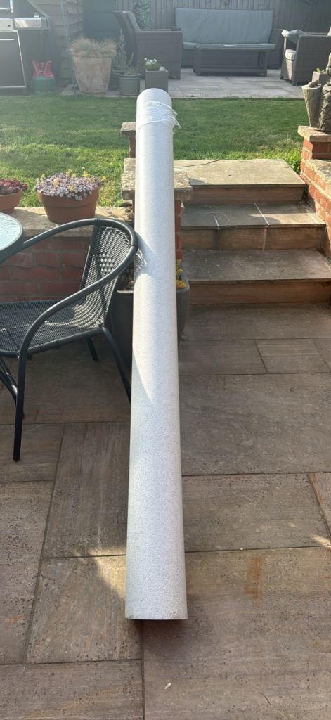 Brand new: hard wearing Lino - white with flecks 