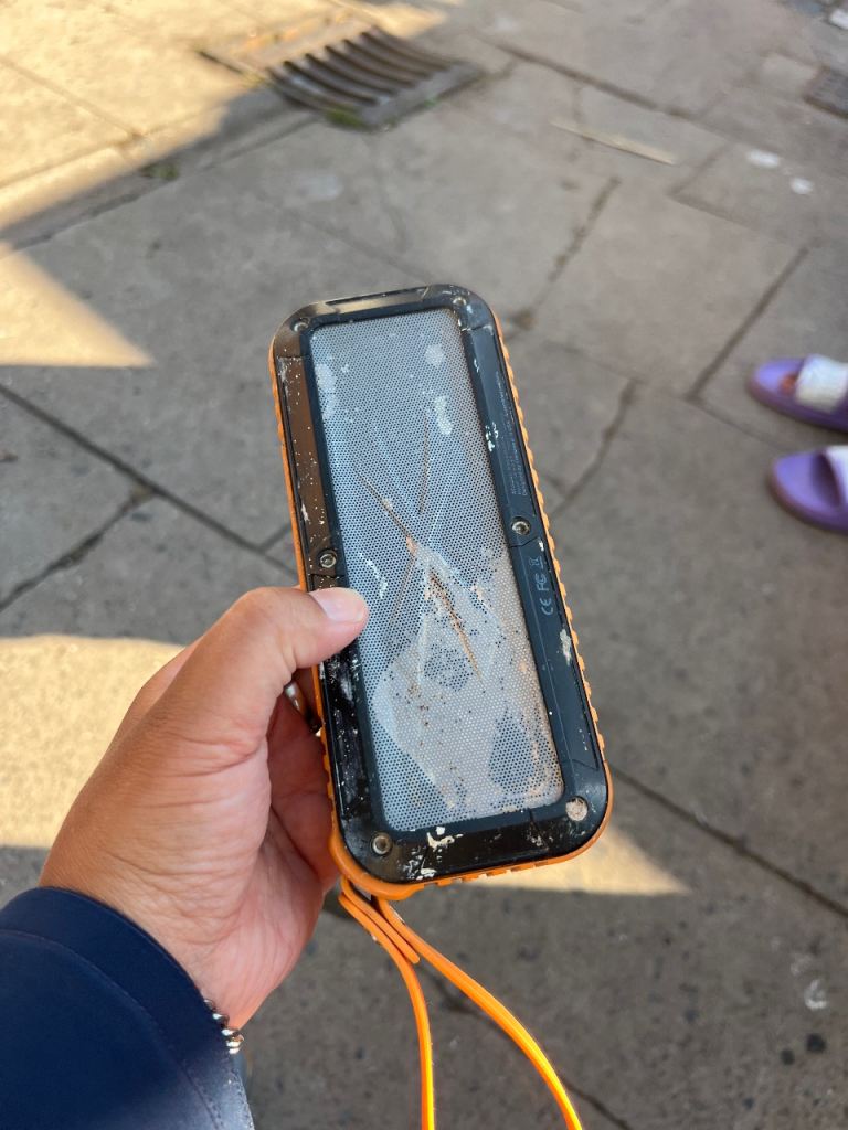 Rugged Portable Solar Charger - Orange, Fair Condition