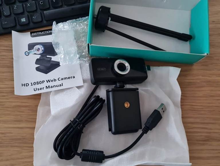 Brand New USB Webcam with Microphone for Desktop, Turion HD 1080p Streaming Tripod