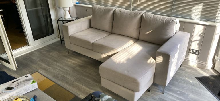 Grey three seater sofa