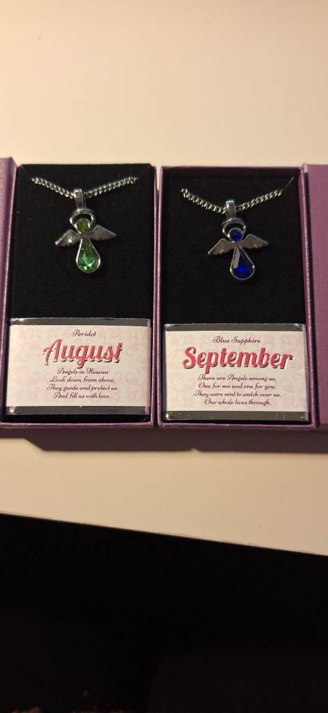 Birthstone necklaces august and september