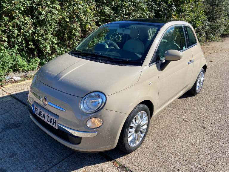 2014 Fiat 500 1.2 Lounge 3dr Dualogic Beige 46k Miles Year MOT Warranty £20 Tax Automatic HATCHBA...