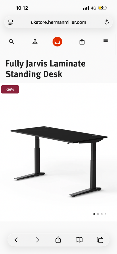 Fully Jarvis Electric Standing Desk  Black – Excellent Condition 