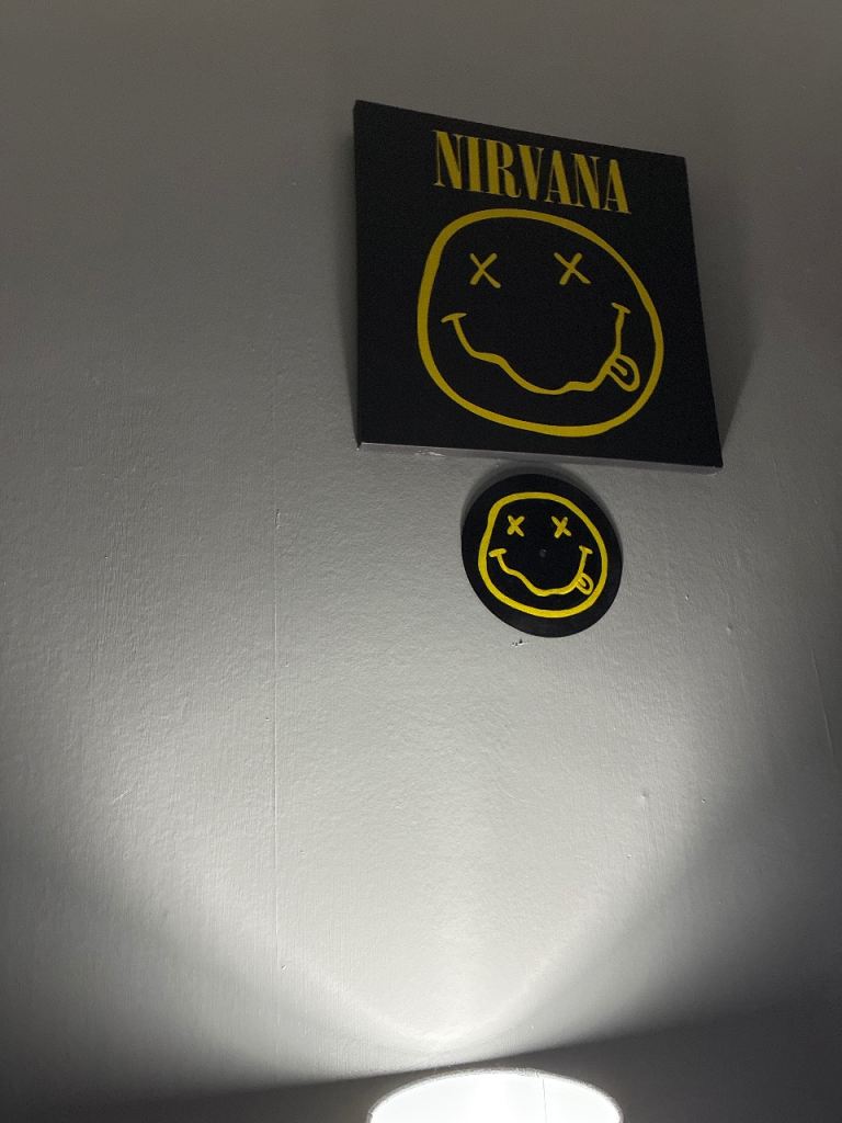 Nirvana Smily Face Wall Art and hand painted vinyl Set